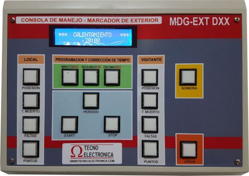 Consola de manejo para marcador electrónico deportivo