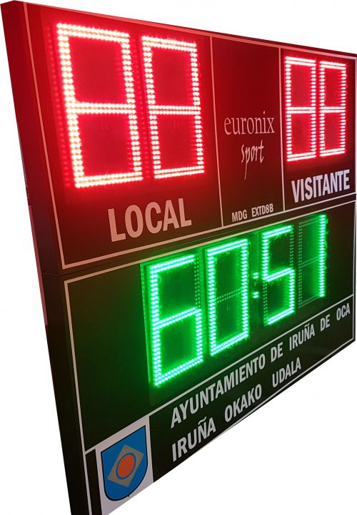 MDG EXT D8S - Marcador electrónico deportivo diseñado para fútbol, Rugby y Hockey